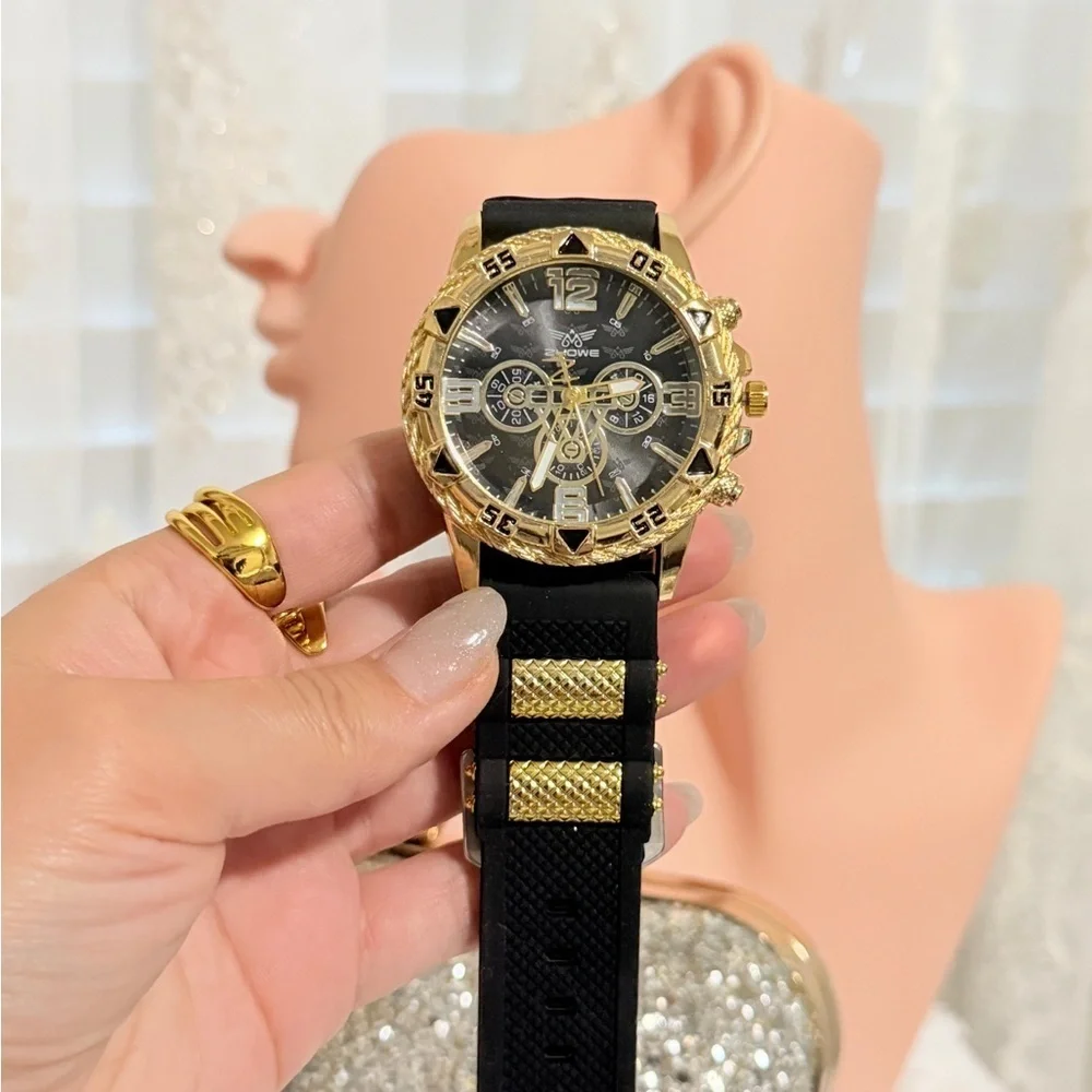 Zhowe Gold & Black Chronograph Watch.